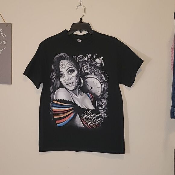 American Apparel "Brown Pride" Medium Short Sleeve T-Shirt - Picture 1 of 3